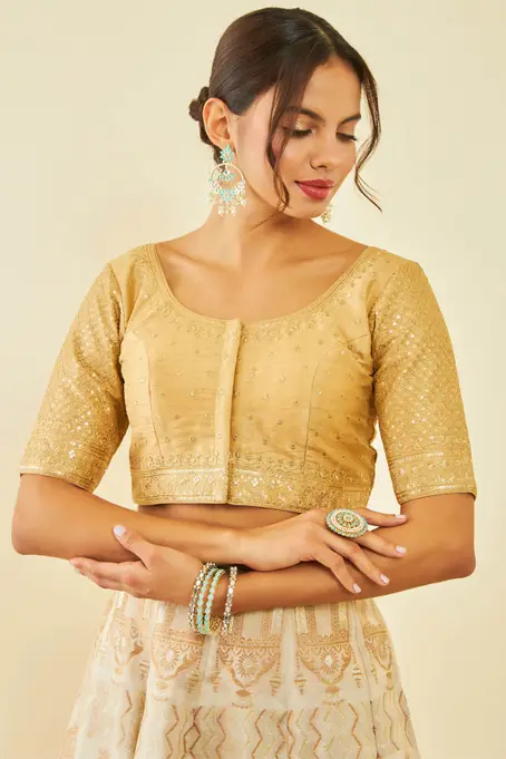 Golden Traditional Blouse – Gold